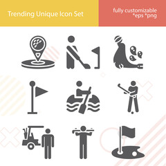 Simple set of recreational related filled icons.