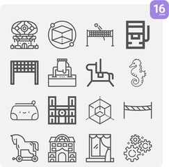 Simple set of framework related lineal icons.