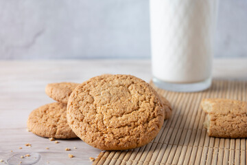 oatmeal cookies and milk