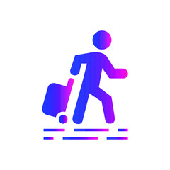 Traveling man icon. Travel around the world icon.