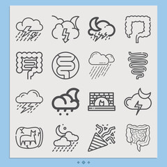 Simple set of hail related lineal icons.