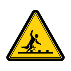 Warning mind the step sign and symbol graphic design vector illustration