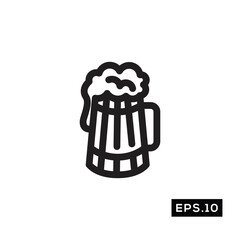 Beer Line Icon Vector. Beer Symbol Vector