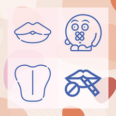 Simple set of palate related lineal icons