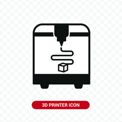 Vector image. Icon of a 3d printer.