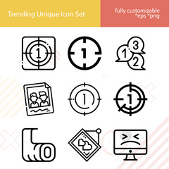 Simple set of moments related lineal icons.