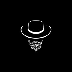 Gentleman logo design. Awesome our combination man 
with hat & beard logo. A gentleman logotype.