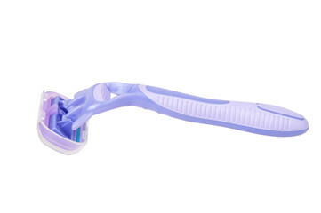 Violet lady razor for shaving isolated on the white background