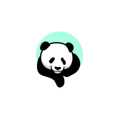 Cute Panda bear Logo design vector template. 
Funny Lazy Logo Panda animal Logotype concept icon.
