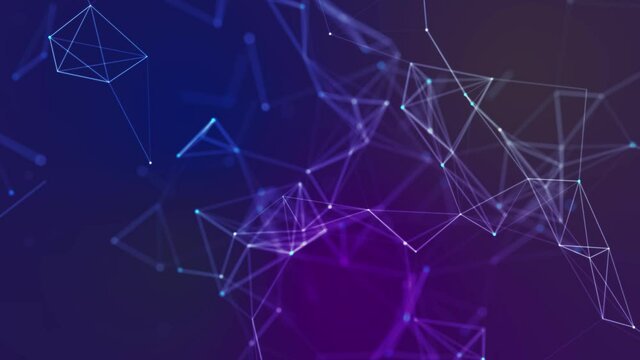 Data Connection moving dots and lines transform. Network connection structure. 3d. Technology network concept.