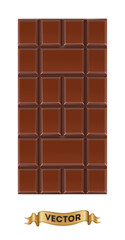 Chocolate bars on white background, realistic vector illustration