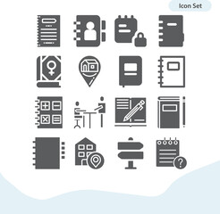 Simple set of requirements related filled icons.