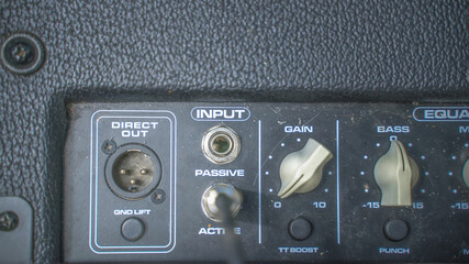 guitar amp tuning knobs, close up