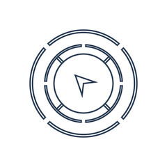 Compass icon. GPS Icon. Magnetic compass, indicator icon, east, west , north, south indicator. Location pin with vector illustration and flat style.