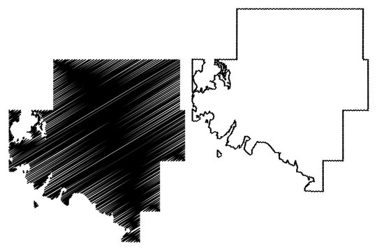 Ramsey County, North Dakota State (U.S. County, United States Of America, USA, U.S., US) Map Vector Illustration, Scribble Sketch Ramsey Map