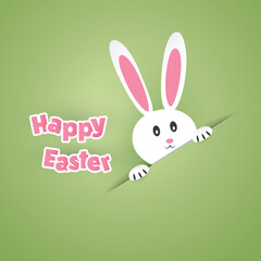 Happy Easter Card With Funny Bunny