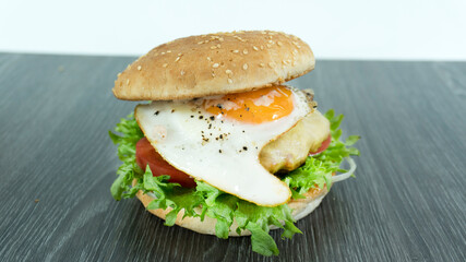 Delicious big hamburger. big beef burger 