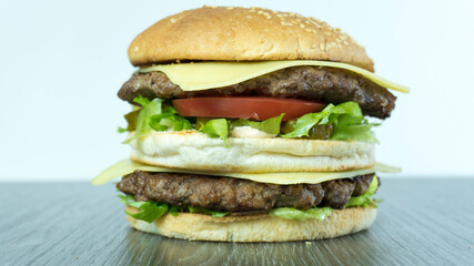 Delicious big hamburger. big beef burger 
