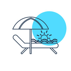 Sunset view from sea beach and nature icon. Sunrise view from sea beach icon with vector illustration.