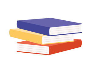 pile text books colors set icons