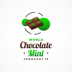 World Chocolate Mint Day Vector Design Template Background