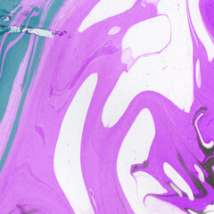 Colorful marble ink texture on watercolor paper background. Marble stone image. Bath bomb effect. Psychedelic biomorphic art.