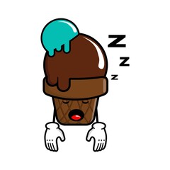 cute ice cream cartoon mascot character