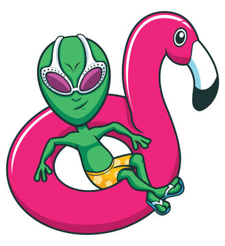 recommend clip art: Alien on Flamingo Swim Ring