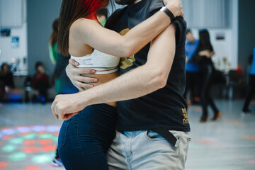 Kharkiv, Ukraine 09.02..21 People dancing kizomba on dance floor