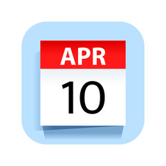 April 10. Calendar Icon. Vector Illustration.