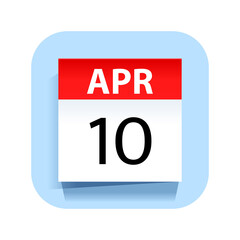 Fototapeta premium April 10. Calendar Icon. Vector Illustration.