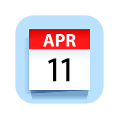 April 11. Calendar Icon. Vector Illustration.