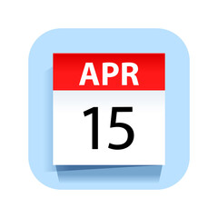 April 15. Calendar Icon. Vector Illustration.