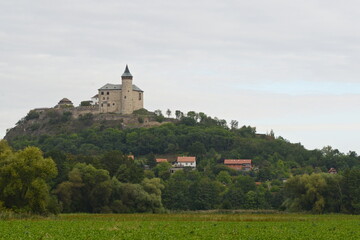 Fototapeta na wymiar Castle Kuneticka Hora (near city Pardubice) in Czech Republic. View from village Raby.