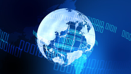 青いデジタルネットワーク0と1のデジタル背景