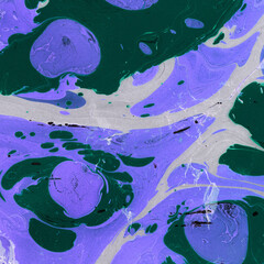 Colorful marble ink texture on watercolor paper background. Marble stone image. Bath bomb effect. Psychedelic biomorphic art.