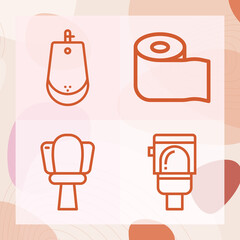 Simple set of flushed related lineal icons