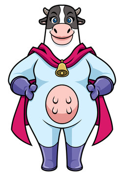 Cow Superhero Mascot