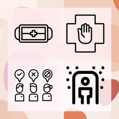 Simple set of interventions related lineal icons
