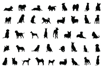 Dog silhouette  Black Bundle names