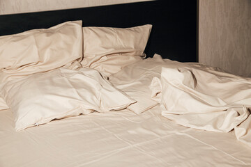 bed linen on the bed 