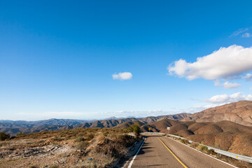 Highway to Sierra de San Pedro Martir national park, Baja Calilfornia, Mexico