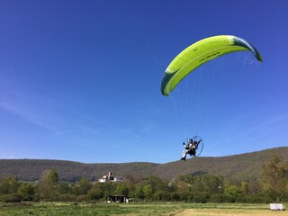 parapente, cielo, paracaídas, deporte, parapente, bragueta, extremidad, apresurado, azul, vuela,...
