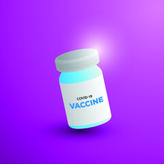 covid-19 vaccine injection bottles vector background