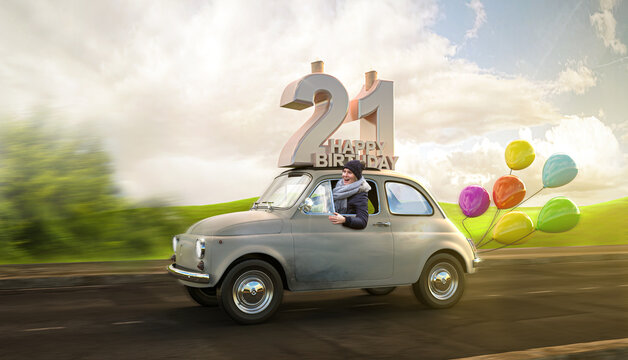 Geburtstagsauto Happy Birthday 21