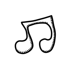 Fototapeta premium Stylized Cartoon Music Note Doodle