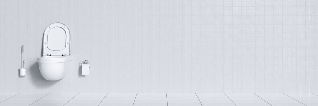 WC im Badezimmer mit Fliesen als Panorama Header