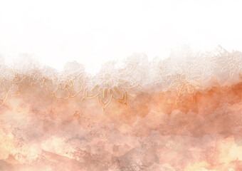 Aquarellfarbauftrag in verschiedenen Schattierungen und glänzenden Ornamenten - Hintergrunddesign mit Effekten