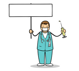 Pfleger protestiert für Coronavirus Impfstoff bei Covid-19 Pandemie