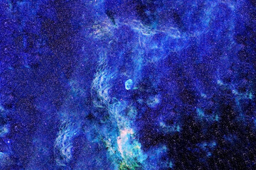 Fototapeta na wymiar Blue space with stars. Elements of this image were furnished by NASA.
